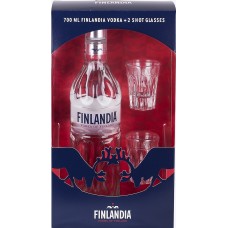 Finlandia 0.7 with 2 shot glasses